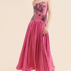 Anthropologie Hutch Sequin Floral Maxi Dress US size 8